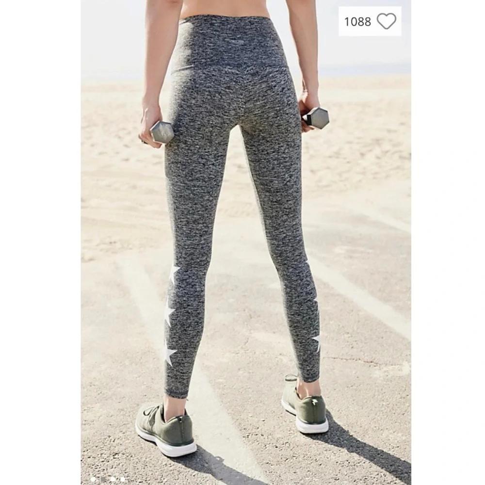 Strut This x Free People High Rise Teagan Star Ankle Legging NWT Gray White XS